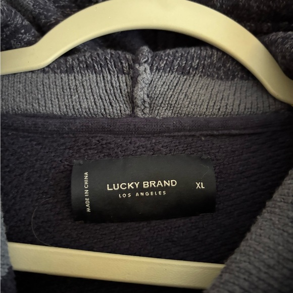 Lucky Brand 100% Cotton Blue Striped Sweater Hoodie - Picture 2 of 7